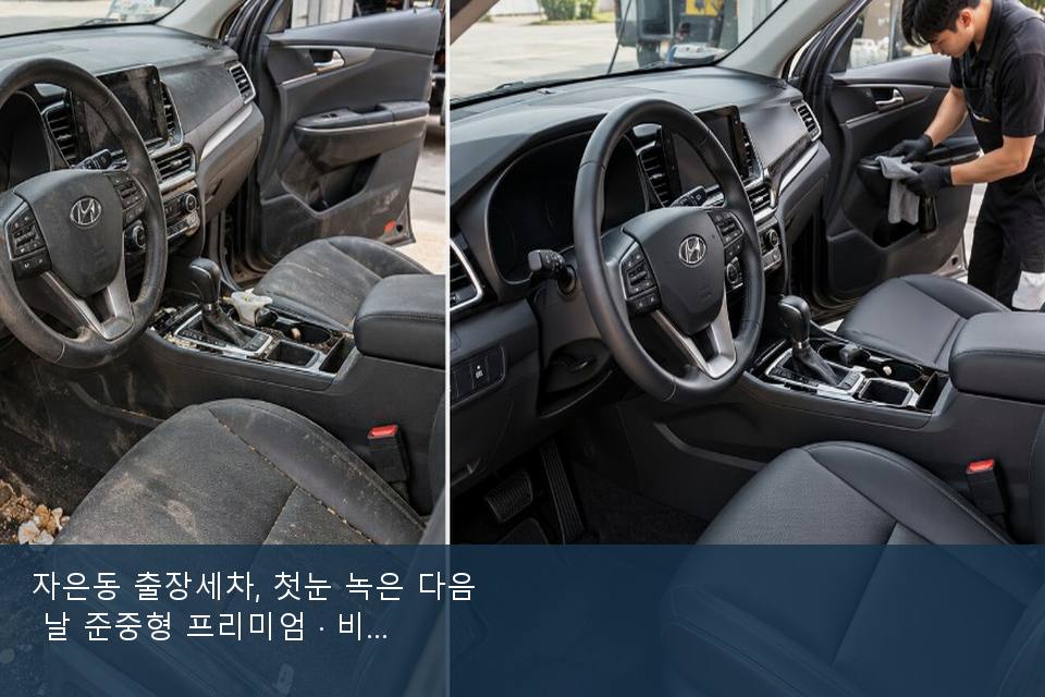 자은동 출장세차, 첫눈 녹은 다음 날 준중형 프리미엄 · 비 갠 뒤의 작업